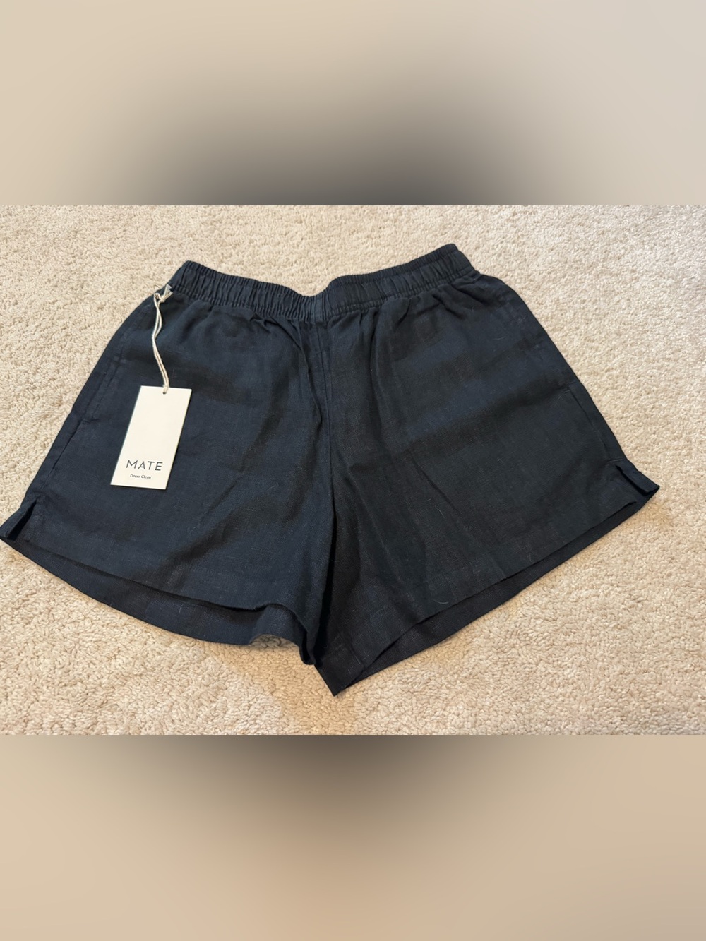 NWT - Mate the Label - 100% organic linen shorts in black | size small